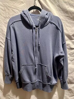 aerie Women’s Blue Zip-Up Hooded Sweatshirt